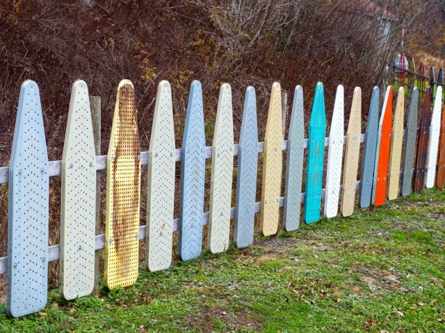ironing boards as fence