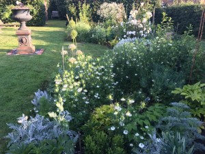 White, green and grey garden